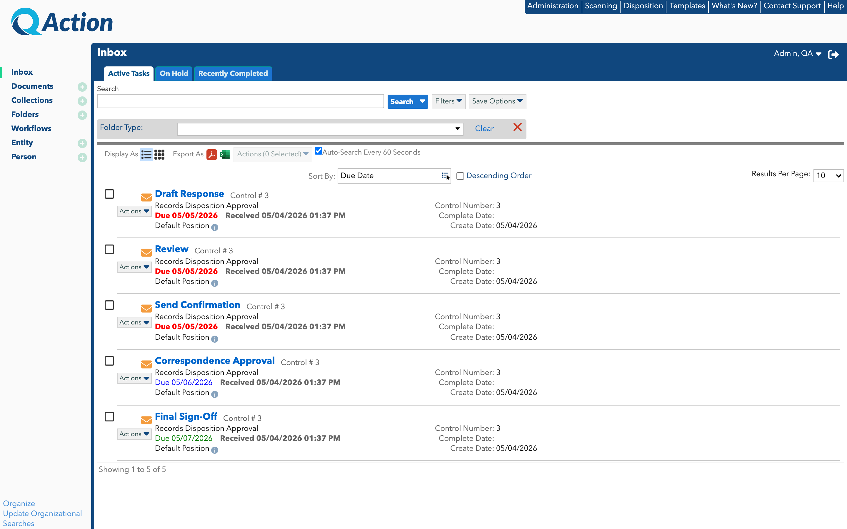 Folder Window - Active Task Tab Folder Window - Active Task Tab