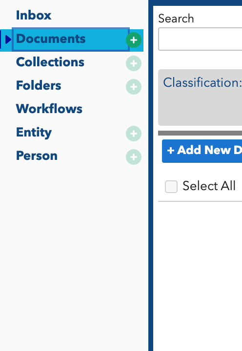 Documents Tab - Organize Button Clicked Documents Tab - Organize Button Clicked
