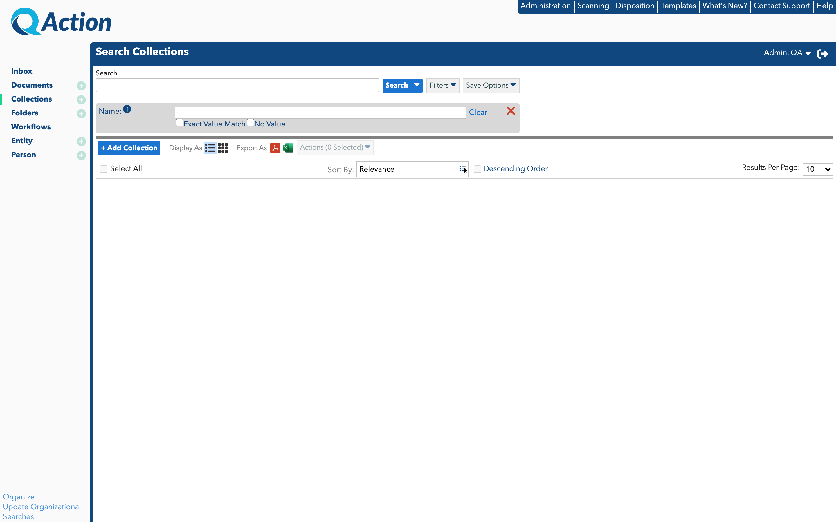 Select Collection Window