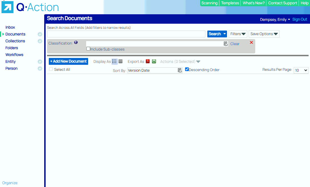What's New and Contact Support interface